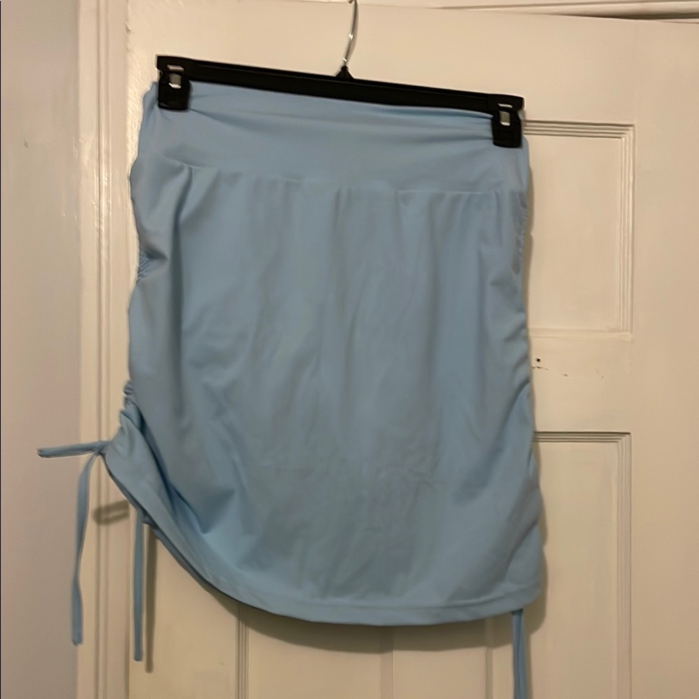 Gold Hinge Light Blue Skirt with Side Ties
